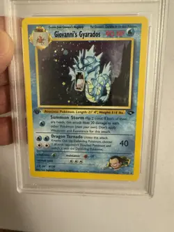 2000 Pokemon 1st Edition Giovanni’s Gyarados Holo Rare Gym Challenge 5/132 PSA 9 - Image 5