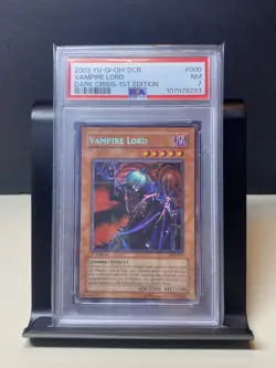 Yu-Gi-Oh! TCG Vampire Lord DCR-000 1st Edition Secret Rare PSA 7 - Image 1