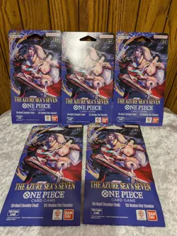 (5) One Piece The Azure Sea's Seven in English Booster Packs NEW sealed - Image 1