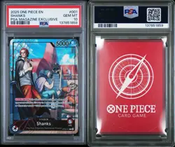 2025 ONE PIECE PROMOS PSA MAGAZINE EXCLUSIVE #001 SHANKS PSA 10 - Image 3