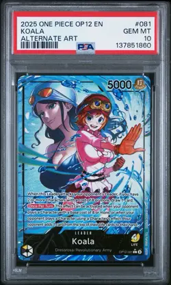 2025 ONE PIECE OP12-LEGACY OF THE MASTER ALTERNATE ART #081 KOALA PSA 10 - Image 1