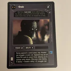 STAR WARS CCG ANEW HOPE CARD GREEDO - Image 1