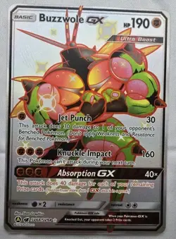 Buzzwole GX SV68/SV94 Hidden Fates Full Art Shiny Holo Rare Pokemon Card NM - Image 1