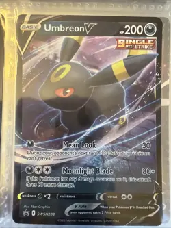 Pokemon TCG Umbreon v SWSH203 Black Star Promo Card NM Condition - Image 1