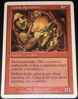 MTG Magic The Gathering Card Goblin Spelunkers Creature Goblin Red 7th - Image 1