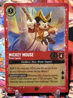 MICKEY MOUSE Pirate Captain - Lorcana 18/P2 - PROMO Disney Lorcana Promo Cards - Image 1