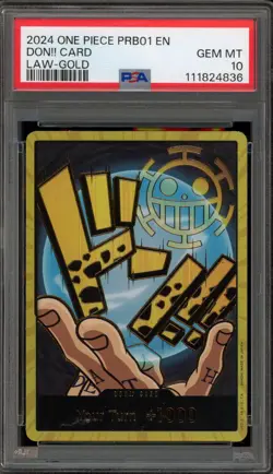One Piece CCG Don!! Card Law Gold PRB01 PSA 10 Gem Mint - Image 1