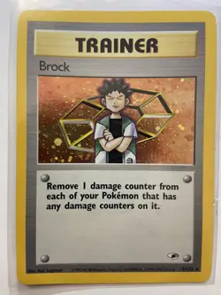 Pokemon TCG WOTC Holo Trainer Card #15/132 Brock Gym Heroes Unlimited Rare LP - Image 1