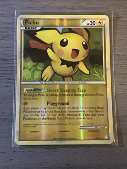 Pokemon Pichu Reverse Holo Rare Card 28/123 HeartGold SoulSilver - Image 1