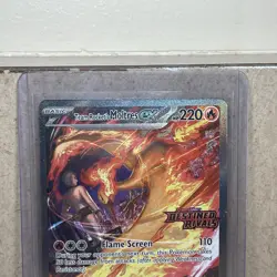 Team Rocket's Moltres Ex 229/182 Pokemon Destined Rivals Stamped Promo Card - Image 3