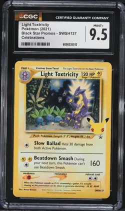 CGC 9.5 Light Toxtricity Holo Promo Celebrations 2021 Pokemon Card #137 - Image 1