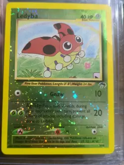 Ledyba 7/18 Southern Islands 2001 Holo Rare ONE AND A HALF SWIRLS Pokemon Card - Image 1