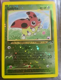 Ledyba 7/18 Southern Islands 2001 Holo Rare ONE AND A HALF SWIRLS Pokemon Card - Image 3