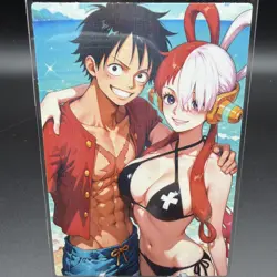Luffy & Uta One Piece Anime Waifu Card Doujin ACG Goddess Holo - Image 2