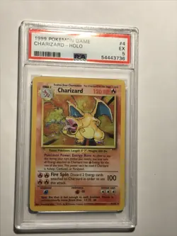 PSA 5 Excellent Holo Charizard 4/102 Base Set Unlimited 1999 Pokemon Card - Image 2