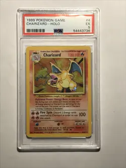PSA 5 Excellent Holo Charizard 4/102 Base Set Unlimited 1999 Pokemon Card - Image 3