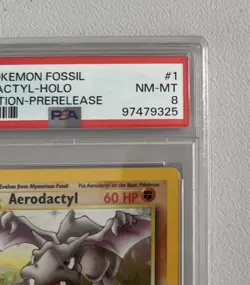 Aerodactyl 1st Edition RARE Prerelease POKEMON Card PSA 8 NM-MT FOSSIL Holo 1/62 - Image 2