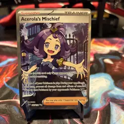 Pokemon TCG Acerola's Mischief Full Art Trainer Card 165/132 Mint/Nm Condition - Image 1