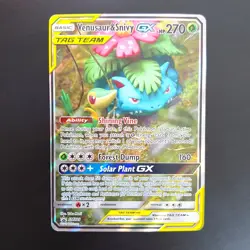 Venusaur & Snivy SM229 Full Art Tag Team Promo Pokemon Card - MINT NO DEFECTS - Image 1