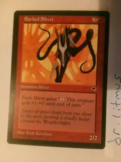 1x Barbed Sliver Tempest MTG Great Condition - Image 1