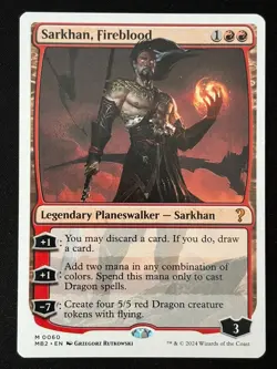 1x MTG Sarkhan, Fireblood (White Border) - Mystery Booster 2 (MB2) #60 - Image 1
