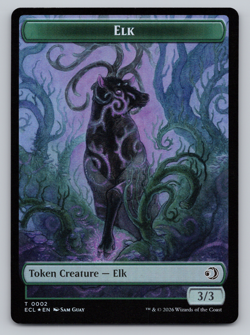 Elk | Mutavault FOIL - Double Sided Token - Lorwyn Eclipsed MTG - Image 1