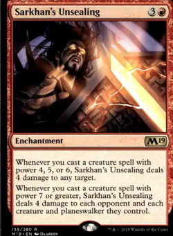 Core Set 2019 #155 Sarkhan's Unsealing - Image 1