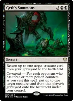 X 1 Geth's Summons NM-M Commander Phyrexia 011 MTG Magic The Gathering - Image 1