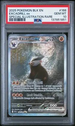 2025 POKEMON BLK EN-BLACK BOLT SPECIAL ILLUSTRATION RARE EXCADRILL EX PSA 10 - Image 1