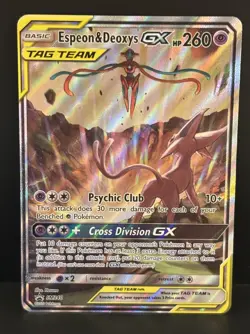 Pokemon Espeon & Deoxys GX SM240 Tag Team Promo LP+/NM - Image 1