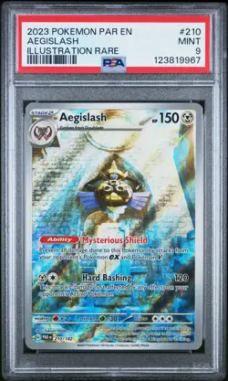 2023 POKEMON PAR EN-PARADOX RIFT ILLUSTRATION RARE #210 AEGISLASH PSA 9 - Image 1