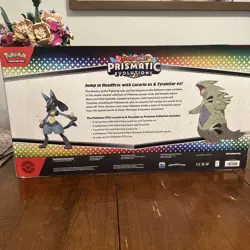 Pokemon TCG Prismatic Evolutions Lucario Ex + Tyranitar Ex Premium Collection - Image 3