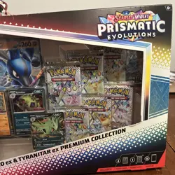 Pokemon TCG Prismatic Evolutions Lucario Ex + Tyranitar Ex Premium Collection - Image 4