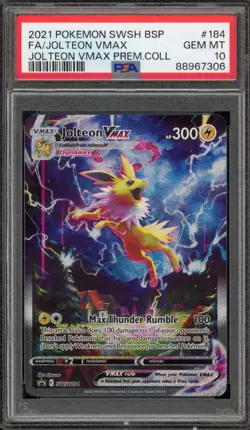 Pokemon Jolteon VMAX Premium Coll. Full Alt Art Promo SWSH184 PSA 10 Gem Mint - Image 1