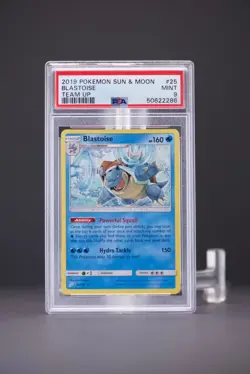 2019 Pokemon SM Team UP Blastoise 25 PSA 9 - Image 1