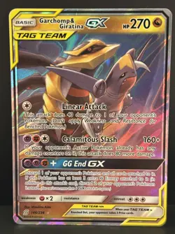Pokemon Garchomp & Giratina GX 146/236 Unified Minds Holo Tag Team Ultra Rare LP - Image 1