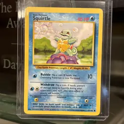 Rare Vintage Pokemon TCG ENGLISH Squirtle #63/102 Base Set NM - Image 1