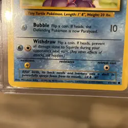 Rare Vintage Pokemon TCG ENGLISH Squirtle #63/102 Base Set NM - Image 4