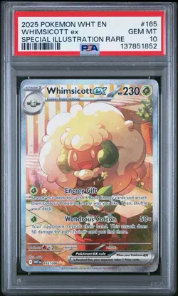 2025 POKEMON WHT EN-WHITE FLARE SPECIAL ILLUSTRATION RARE WHIMSICOTT EX PSA 10 - Image 1