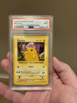 1999 Pokemon Base Set Shadowless Pikachu Yellow Cheeks #58 PSA 9 WOTC - Image 1