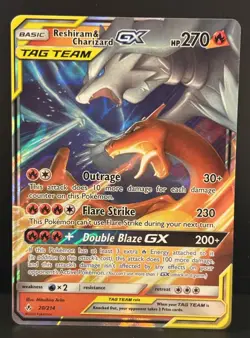 Pokemon Reshiram & Charizard GX 20/214 Unbroken Bonds Tag Team Holo NM - Image 1