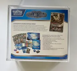 Pokemon Center Stellar Crown ETB w/ Acrylic Case Noctowl Promo Sealed - Image 2