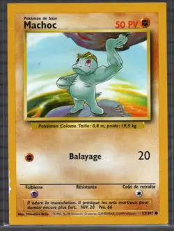 FRENCH RARE SQUARE MISCUT -Machop (Machoc) - WOTC Base Set 52/102 - LP - Pokemon - Image 1