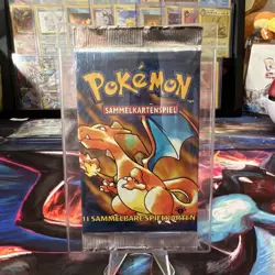 Pokemon TCG Base Set 1st Edition German Charizard Sealed Booster Pack WOTC - Image 1