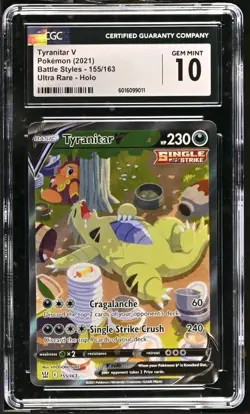 Pokemon Battle Styles - Tyranitar V 155/163 Alt Art CGC 10 Gem Mint - Image 3