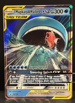 Pokemon Magikarp & Wailord GX SM166 Tag Team Promo Holo LP+ - Image 1
