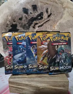 (Lot of 5) Pokemon TCG: Sun And Moon Base Booster Pack Factory Sealed - Image 1