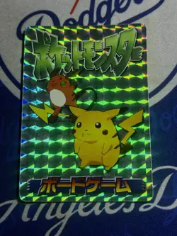 RARE Holo Pokemon Prism Foil Sticker Pikachu Raichu Japan Vintage Mew On Back - Image 1
