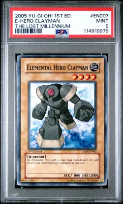 2005 YU-GI-OH! TLM | 1ST EDITION #EN003 ELEMENTAL HERO CLAYMAN PSA 9 - Image 1