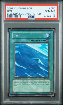 2002 YU-GI-OH! LOB-LEGEND OF BLUE EYES WHITE DRAGON 1ST ED #050 UMI PSA 10 - Image 1